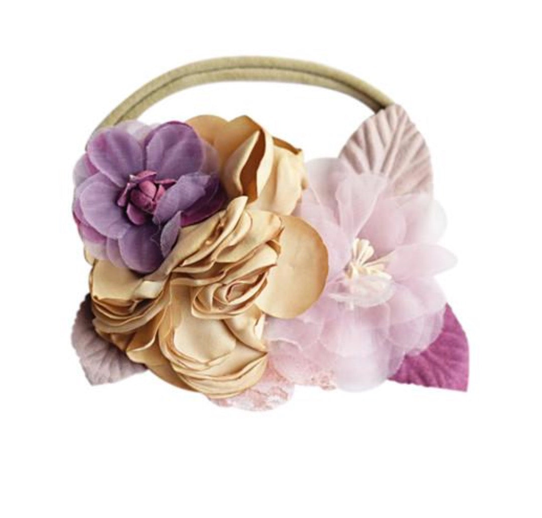 Tan & Mauve - Floral Stretch Headband