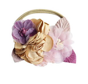 Tan & Mauve - Floral Stretch Headband